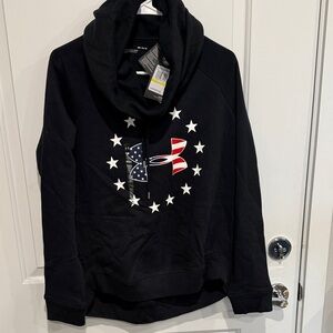 Under Armour Black Hoodie with Flag and Stars